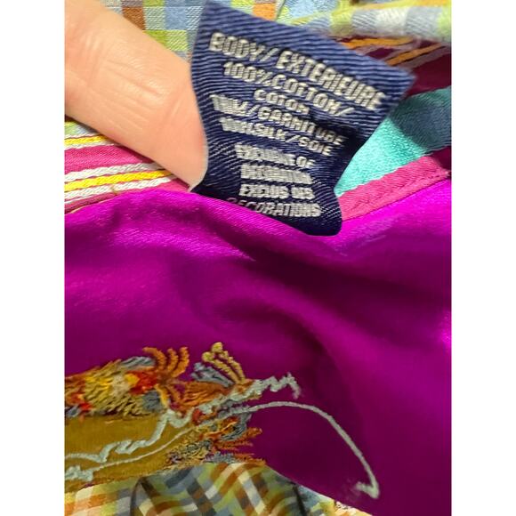 Robert Graham Cuffed Plaid Button Down Medium - Picture 6 of 8